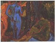 Ernst Ludwig Kirchner Three nudes oil painting artist